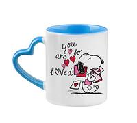 You are So Loved Mug, Cartoon Mug Gift, Valentine's Day Gift, Cute Mug Gift, Gifts for Your Loved Once, Valentine Mug Coffee Tea Mug 11oz Heart Handle Ceramic Mug. (Blue)
