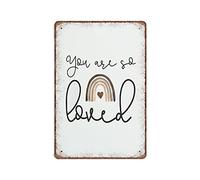You Are So Loved Tin Signs, Newborn Gift, Brown Rainbow, Nursery Room Decor, Mother's Day Pillow Cover, from Daughter Retro Funny Metal Sign Vintage Tin Sign, 20x30 cm