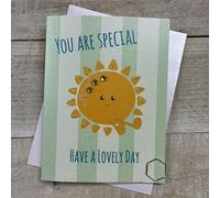 You Are Special Sunshine - Doodlebug Cute Character Birthday Card Hand decorated with Glitter & Gems. (DO127)