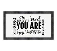 'You Are Strong Brave Loved Motivational Quote' Pet Feeding Mat (PM00027809)