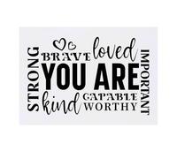 'You Are Strong Brave Loved Motivational Quote' Temporary Tattoo - Water Resistant, Skin-Safe, Non-Toxic Transfer (TO00081555)