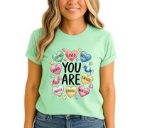 You are Strong Loved Brave Womens Graphic T-Shirt Positive Affirmations Self Empowerment Inspirational Tee M (12-14)