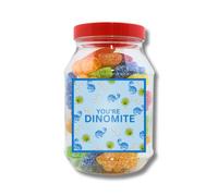 YOU ARE SUCH A CATCH - Swirly Fish Gummy Jelly Candy 400G | Fun & Assorted Chewy Sweets | Perfect Valentine's Day Gift (Pun Gift Valentines Vegan Dinosour Jar 400g)