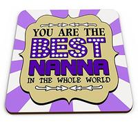 You are The Best Nanna in The Whole World Novelty Glossy Mug Coaster - Pink/Purple