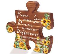 You are The Piece That Made The Difference Puzzle Sign, Appreciation Gift for Teacher Coworker Mentor, Thank You Plaque for Women Men, Office Desk Decor, Farewell Retirement Keepsake TZ364