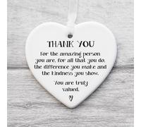You Are Truly Valued Ceramic Heart Bauble | Ceramic Sentiment Ornament | Thankyou Gift TY03