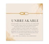 You Are Unbreakable Bracelet Strength Inspirational Gifts for Women | Interlocking link bracelet and motivational card offer a meaningful reminder of courage strength and resilience
