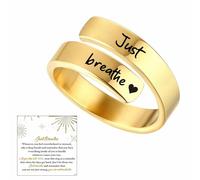 You Are Unbreakable Circle Ring, Adjustable Stainless Steel Hope Rings, Daily Motivation Love Yourself for Friends Sister (Gold)