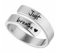 You Are Unbreakable Circle Ring, Adjustable Stainless Steel Hope Rings, Daily Motivation Love Yourself for Friends Sister (Sliver)