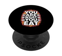 You Are What You Eat Funny Saying Wolf Flames PopSockets Adhesive PopGrip