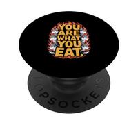 You Are What You Eat Funny Saying Wolf Flames PopSockets Adhesive PopGrip