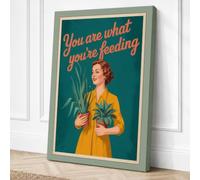 You Are What You're Reading Canvas Wall Art Print 30x20 Inch | Sage