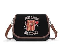 You Bacon Me Crazy Cross Body Bag Women Handbag Shoulder Bag Purse with Removable Strap