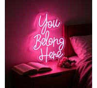 You Belong Here Neon Signs for Wall Decor Neon Light Dimmable USB Powered LED Light Up Signs for Classroom Office Dorm Motivational Company Organize Groups 15.7”X9.8”