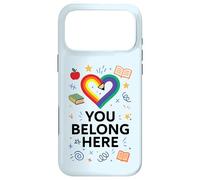 You Belong Here Rainbow Pencil Heart Pride Teacher LGBTQ+ Case for iPhone 17 Pro Max
