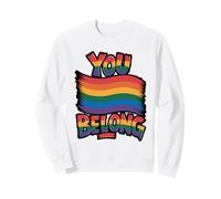 You Belong Rainbow Message Inclusion Design Sweatshirt