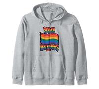 You Belong Rainbow Message Inclusion Design Zip Hoodie