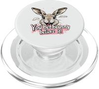 You Bet Bunny Believe It Funny Rabbit Pun Design PopSockets PopGrip for MagSafe