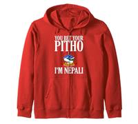 You Bet Your Pitho I'm Nepali Men and Women Zip Hoodie