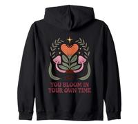 You Bloom In Your Own Time Positive Message Zip Hoodie
