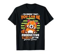 You Can Be Productive And Lazy At The Same Time Red Panda T-Shirt