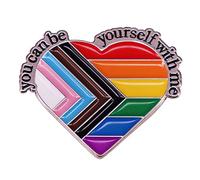 You Can Be Yourself With Me Quote Enamel Lapel Brooch Pin Charm Badge For Backpack Clothing Accessories
