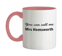 You Can Call Me Mrs Hemsworth - 11oz - Ceramic Two-Tone Mug for Coffee/Tea - BabyPink/White - One Size