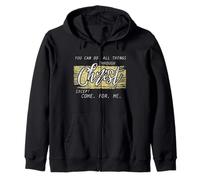 You Can Do All Things Through Christ Religious Christian Zip Hoodie