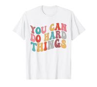 You Can Do Hard Things Groovy Retro Motivational Quote T-Shirt