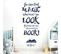 You Can Find Magic Wherever You Look - Dr Seuss Book Quote Vinyl Wall Decal Sticker [Large] [Cobalt]