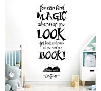 You Can Find Magic Wherever You Look - Dr Seuss Book Quote Vinyl Wall Decal Sticker [Medium] [Black]