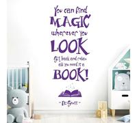 You Can Find Magic Wherever You Look - Dr Seuss Book Quote Vinyl Wall Decal Sticker [Medium] [Purple]