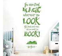 You Can Find Magic Wherever You Look - Dr Seuss Book Quote Vinyl Wall Decal Sticker [XLarge] [Grass]