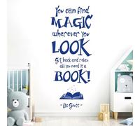You Can Find Magic Wherever You Look - Dr Seuss Book Quote Vinyl Wall Decal Sticker [XLarge] [Mid Blue]