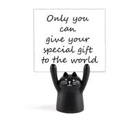 You Can Give World Inspirational Memo Holder Cartoon Black Cat Stand Decoration