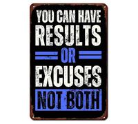 You Can Have Results Or Excuses Not Both Metal Tin Sign Retro Poster Cafe Bar Gym Living Room Bathroom Kitchen Home Art Wall Decoration Plaque Gift 8x12 Inch