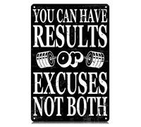 You Can Have Results Or ExcusesBoth Metal Tin Signs Funny Gym Vintage Tin Sign Wall Art Decor Iron Poster for Home Farmhouse Bar Cafe Pub Garage Man Cave Gifts 12 x 8 Inch