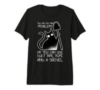 You Can Live with Problems Black Cat Funny Cats Premium T-Shirt
