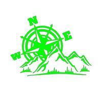 You Can Live Without A Clock in The Mountains, But Not Without A Compass. Funny Car Stickers, Motorcycle Stickers(Green,35X25.8CM)