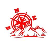 You Can Live Without A Clock in The Mountains, But Not Without A Compass. Funny Car Stickers, Motorcycle Stickers(Red,50X36.9CM)