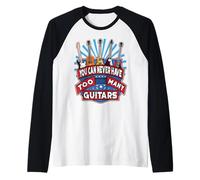 You Can Never Have Too Many Guitars Guitar Players Guitarist Raglan Baseball Tee
