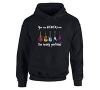 You Can Never Have Too Many Guitars!, Kids Printed Hoodie - Jet Black/White/Transfer 12-13 Years