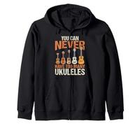 You Can Never Have Too Many Ukuleles Funny Uke Player Gifts Zip Hoodie