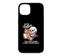 You Can Sleep When You're Dead Retro Skeleton Drink Coffee Case for iPhone 13