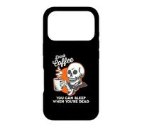 You Can Sleep When You're Dead Retro Skeleton Drink Coffee Case for iPhone 17 Pro