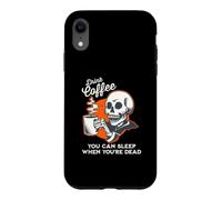 You Can Sleep When You're Dead Retro Skeleton Drink Coffee Case for iPhone XR