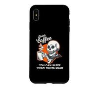 You Can Sleep When You're Dead Retro Skeleton Drink Coffee Case for iPhone XS Max