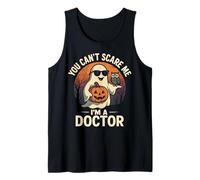 You Can’t Scare Me I’m A Doctor Funny Ghost Halloween Outfit Tank Top