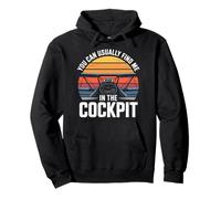 You Can Usually Find Me In The Cockpit Sunset Pullover Hoodie
