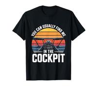 You Can Usually Find Me in The Cockpit Sunset T-Shirt
